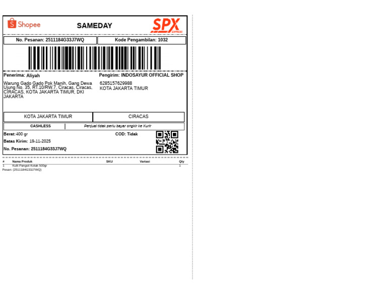 Label Pengiriman | PDF