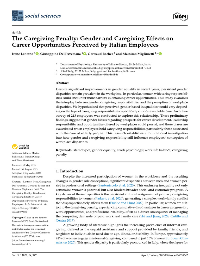 Gender and Caregiving Impact on Careers | PDF | Survey Methodology ...
