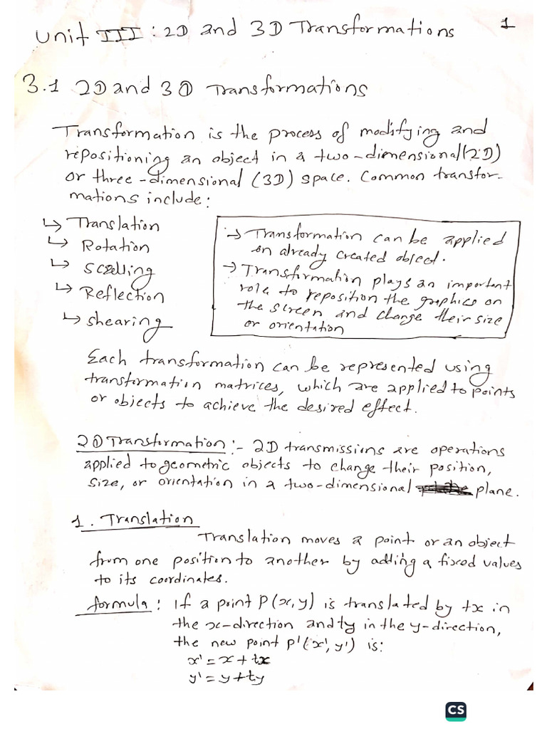 Unit3 Ccomputer Graphics Note by Rajesh Parajuli | PDF