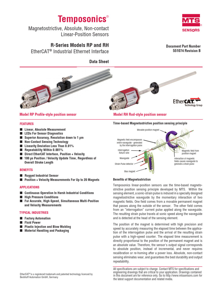 Temposonics R-Series Position Sensors | PDF | Sensor | Automation