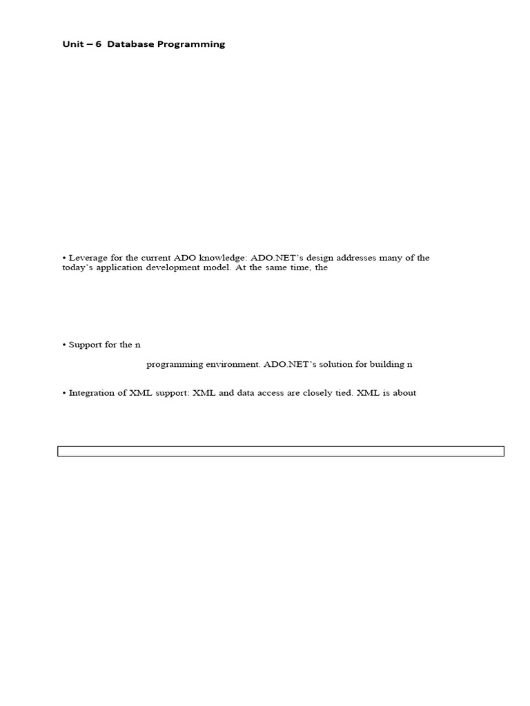 ADO.NET Database Programming Overview | PDF | Microsoft Sql Server ...