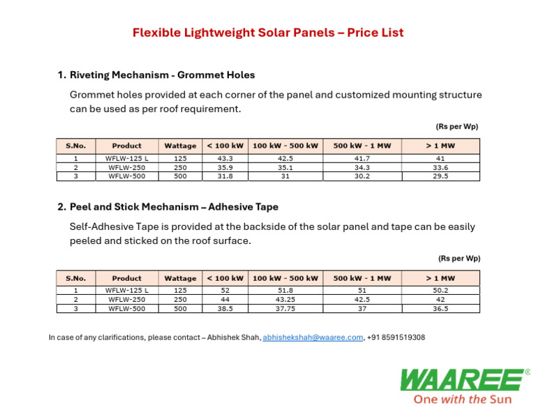 Flexible Module Price List - Domestic | PDF