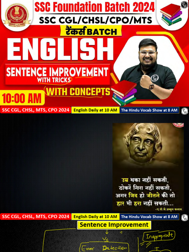 SSC CGL 2024 English Improvement Exercises | PDF