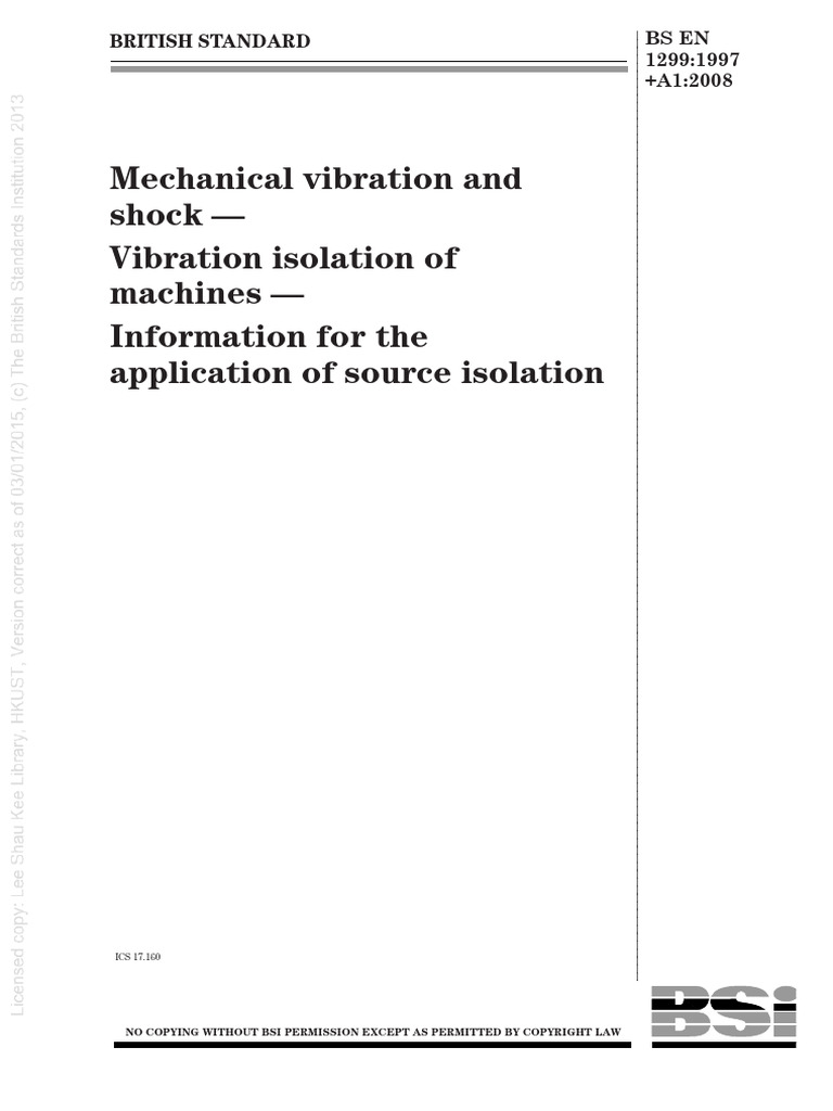 Vibration Isolation Standards for Machines | PDF | Stiffness | Force