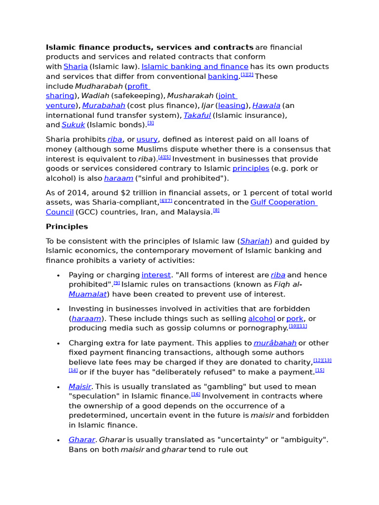Islamic Finance Products and Principles | PDF | Islamic Banking And ...