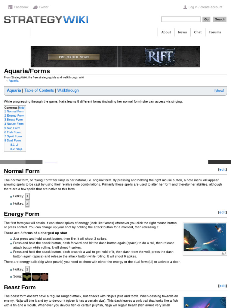 Aquaria Game Forms Guide | PDF | Strategy Guide | World Wide Web