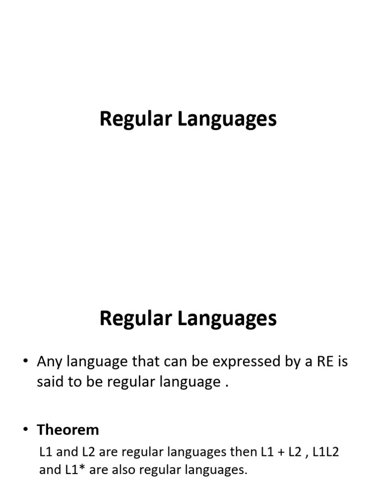 Understanding Regular Languages and Operations | PDF | Linguistics ...