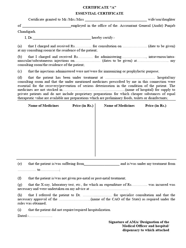 Medical-Form-20200625121800 | PDF | Hospital | Health Care