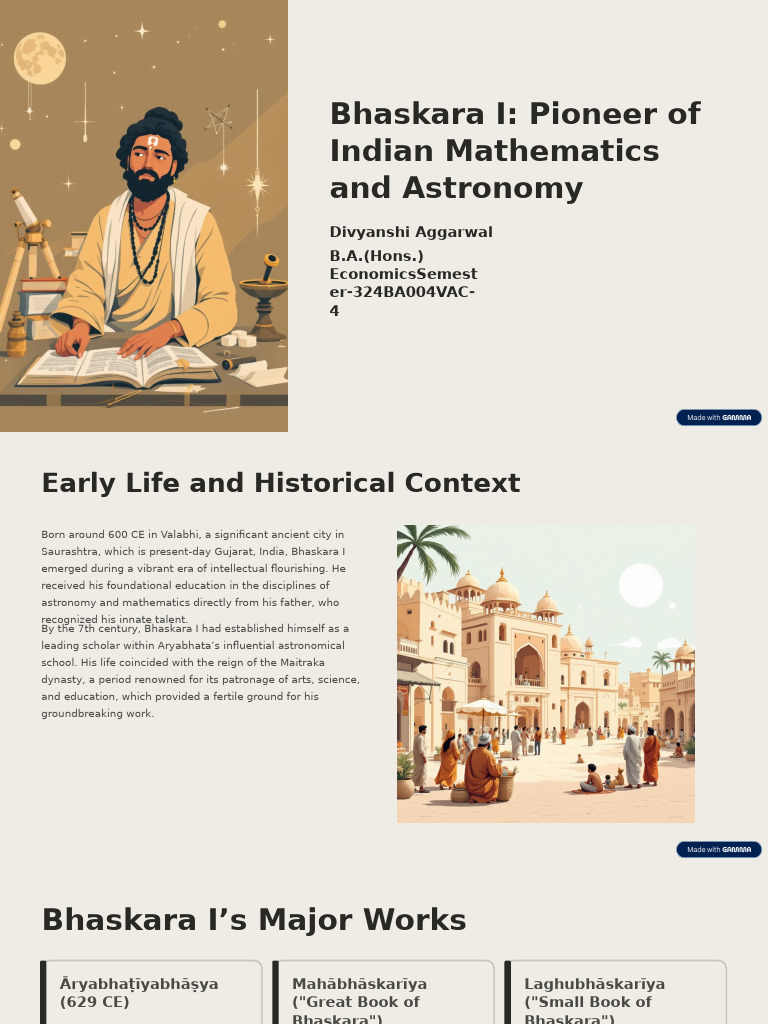 Bhaskara I: Indian Math and Astronomy Pioneer | PDF | Mathematics ...