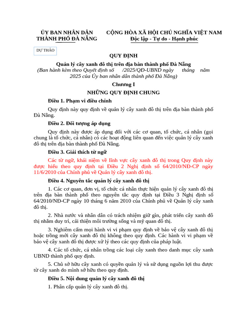 Du Thao-Quy Dinh QLCX Do Thi TP Da Nang - Thay The QD 06 Va 24-Du Thao ...