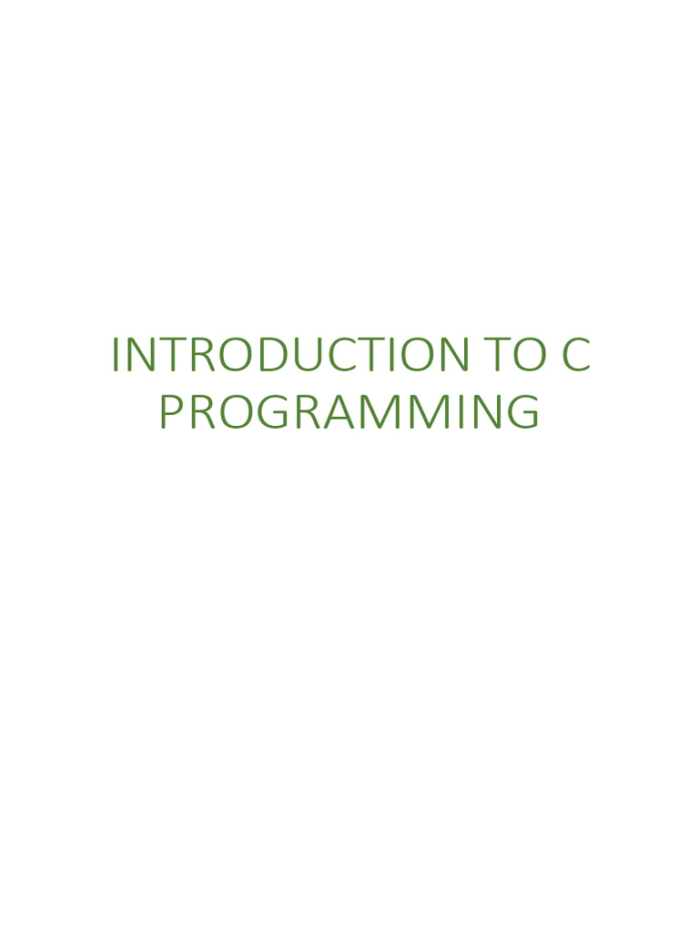 Introduction to C Programming Course | PDF | Integer (Computer Science ...