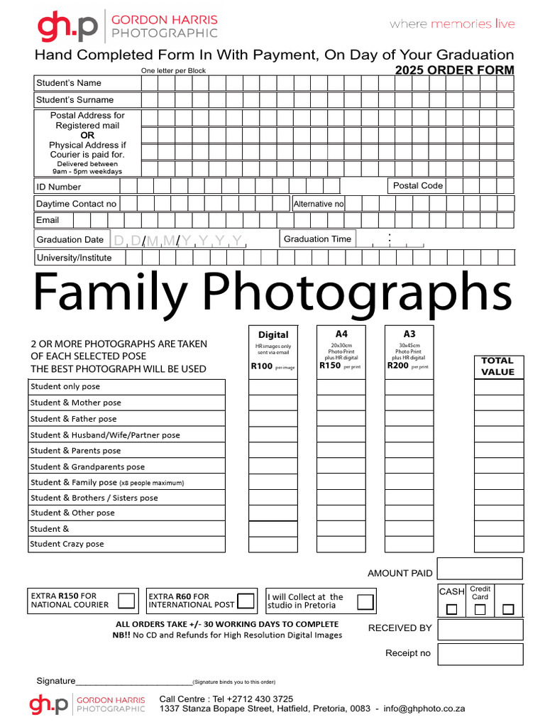 Graduation Photo Order Form 2025 | PDF | Registered Mail