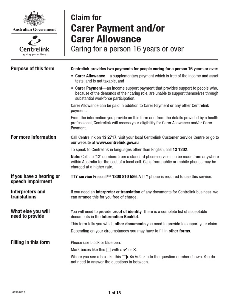 Claiming Carer Payment & Allowance Guide | PDF | Travel Visa | Passport