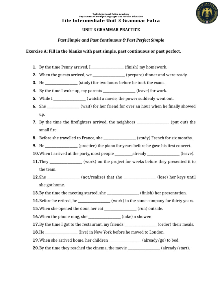 Past Tense Grammar Exercises | PDF | Marie Curie | Science