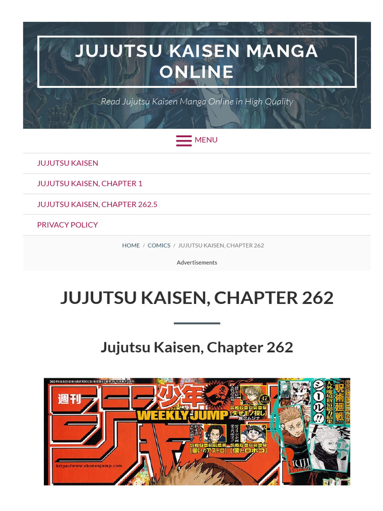 Jujutsu Kaisen, Chapter 262 | PDF
