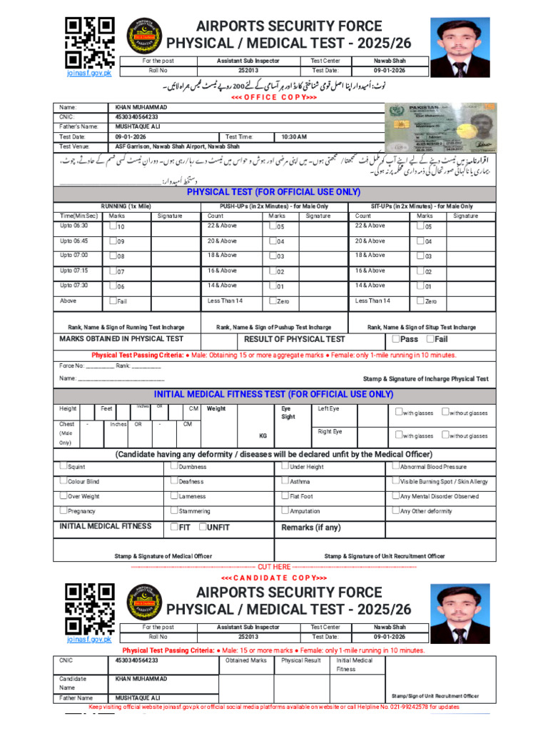 Test Slip - Join ASF | PDF | Diseases And Disorders | Medical Specialties