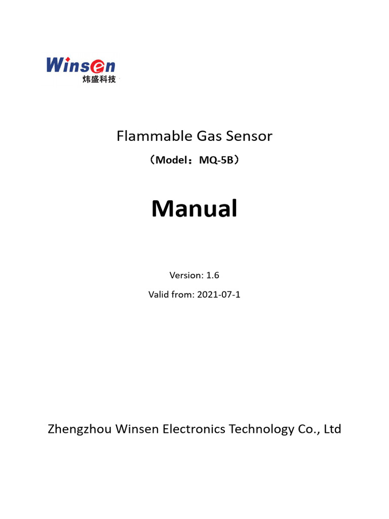 Manual: Flammable Gas Sensor | PDF | Propane | Sensor