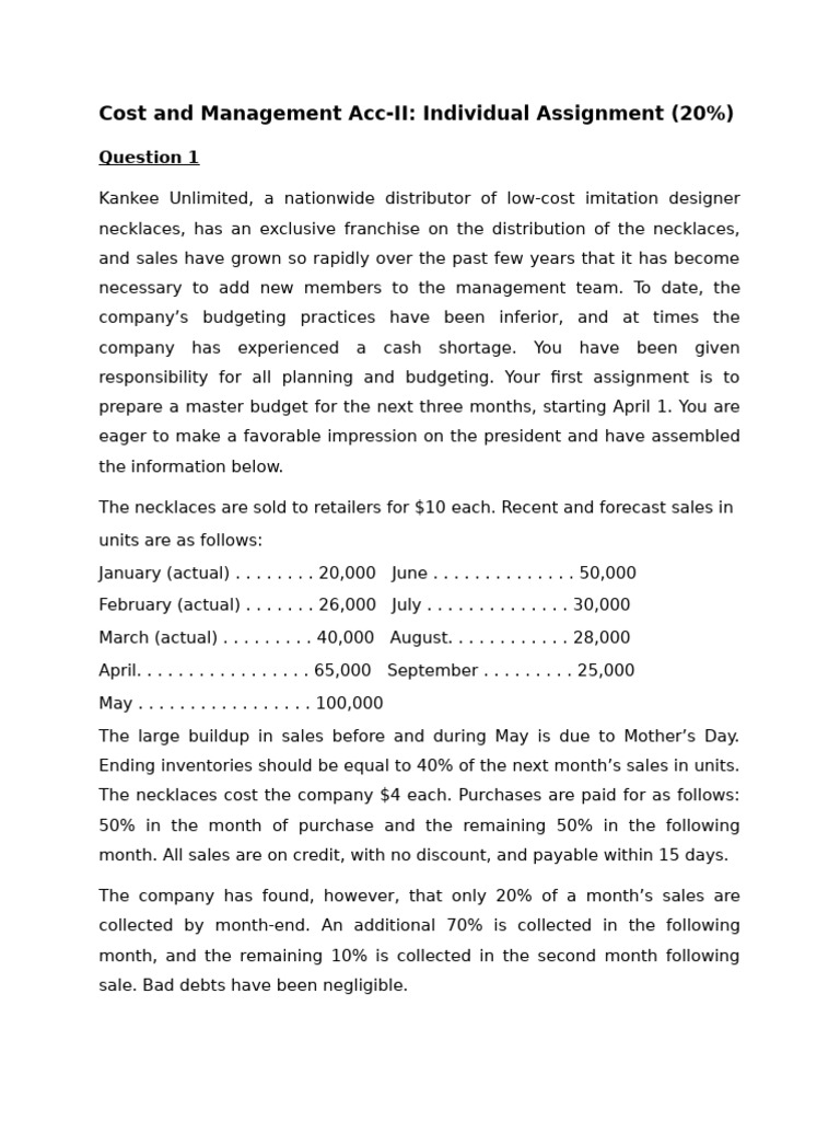 Master Budget and Variance Analysis Guide | PDF | Balance Sheet ...