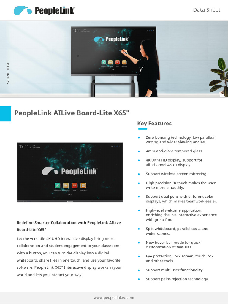 PeopleLink AILive Board-Lite X65 Features | PDF | Display Resolution ...