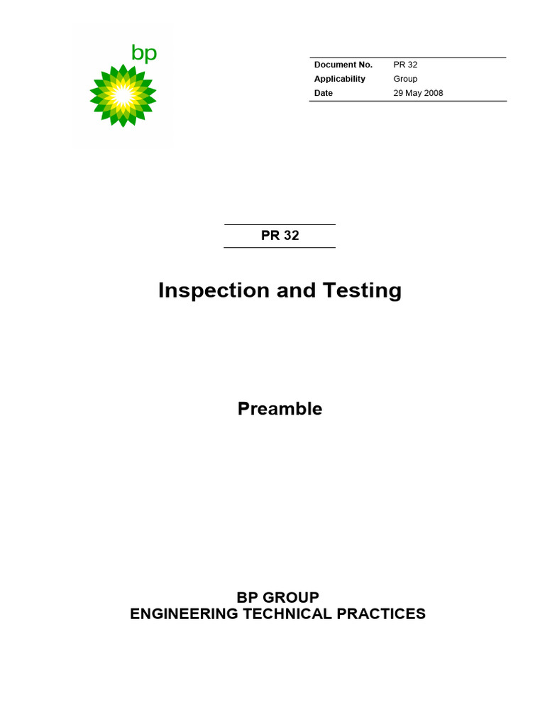 PR 32 - Inspection and Testing - 0900a86680291b41 | PDF | Quality ...
