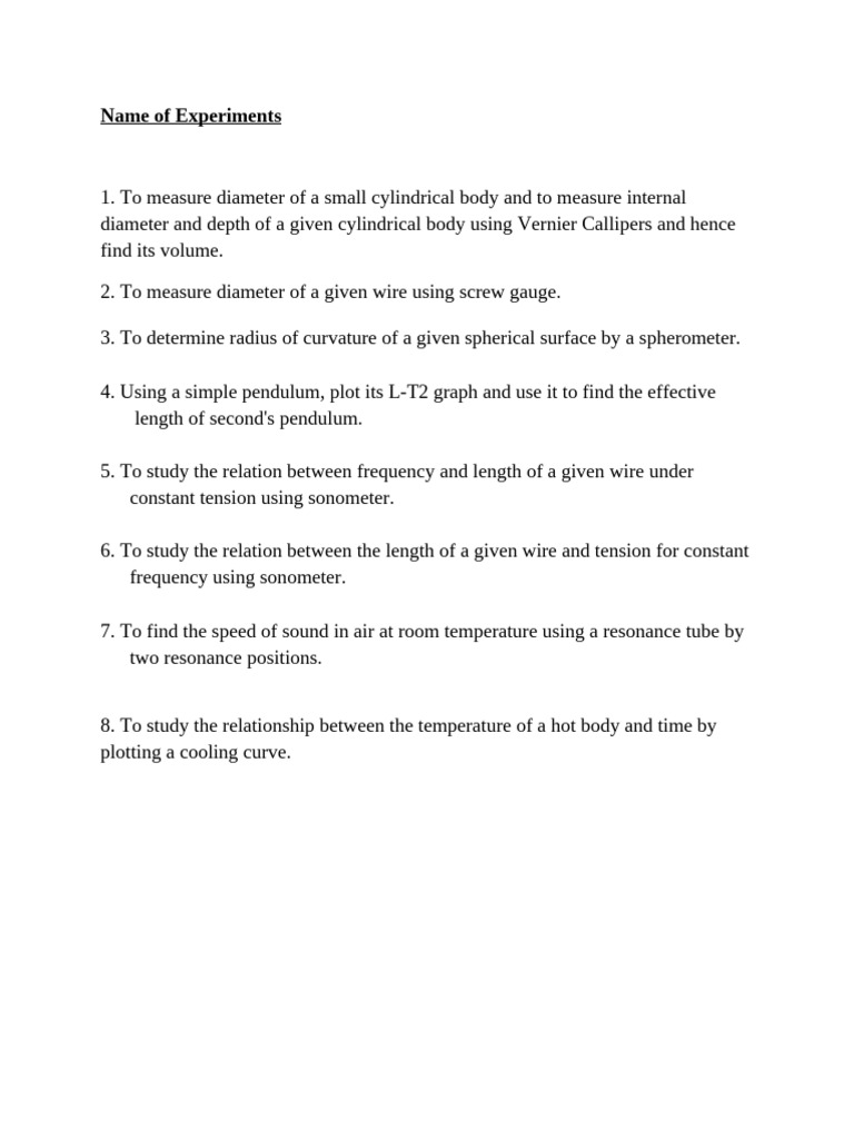 Physics Experiments on Measurement Techniques | PDF