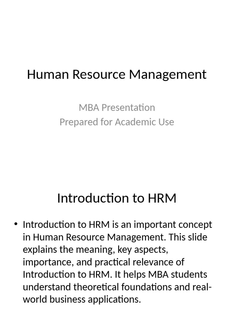 Comprehensive Guide to HRM Concepts | PDF | Human Resource Management ...