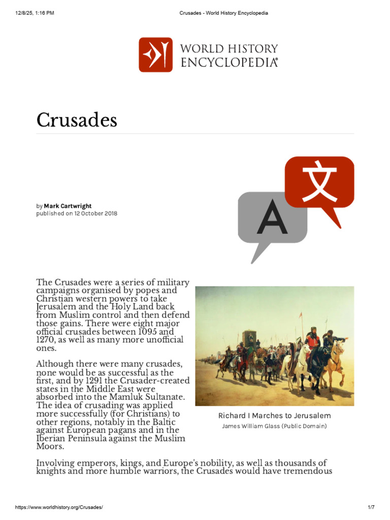 Overview of the Crusades History | PDF | Crusades | Religion Based Wars