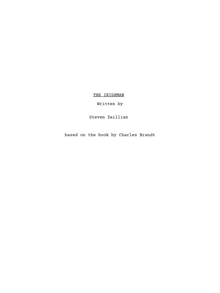 The Irishman Screenplay Excerpt | PDF