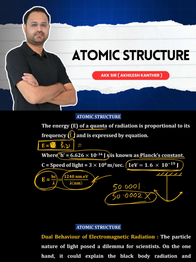 Atomic Structure - L-04 (Class Notes) - Bohr Model | PDF
