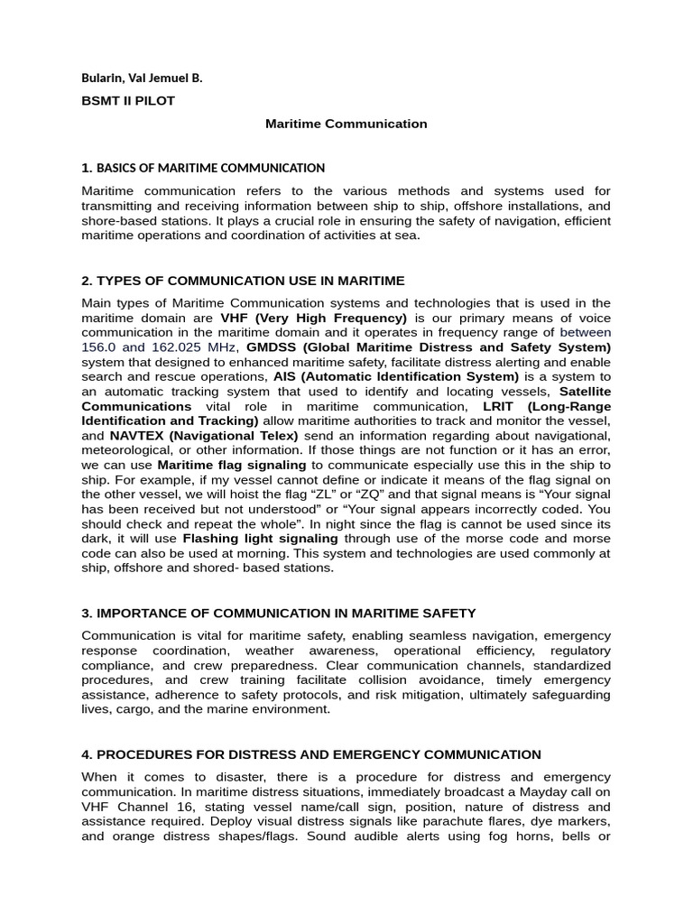 Introduction To Maritime Communication | PDF | Telecommunications ...