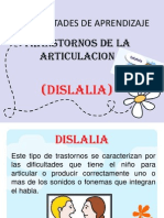 Dificultades de Aprendizaje (Dislalias)