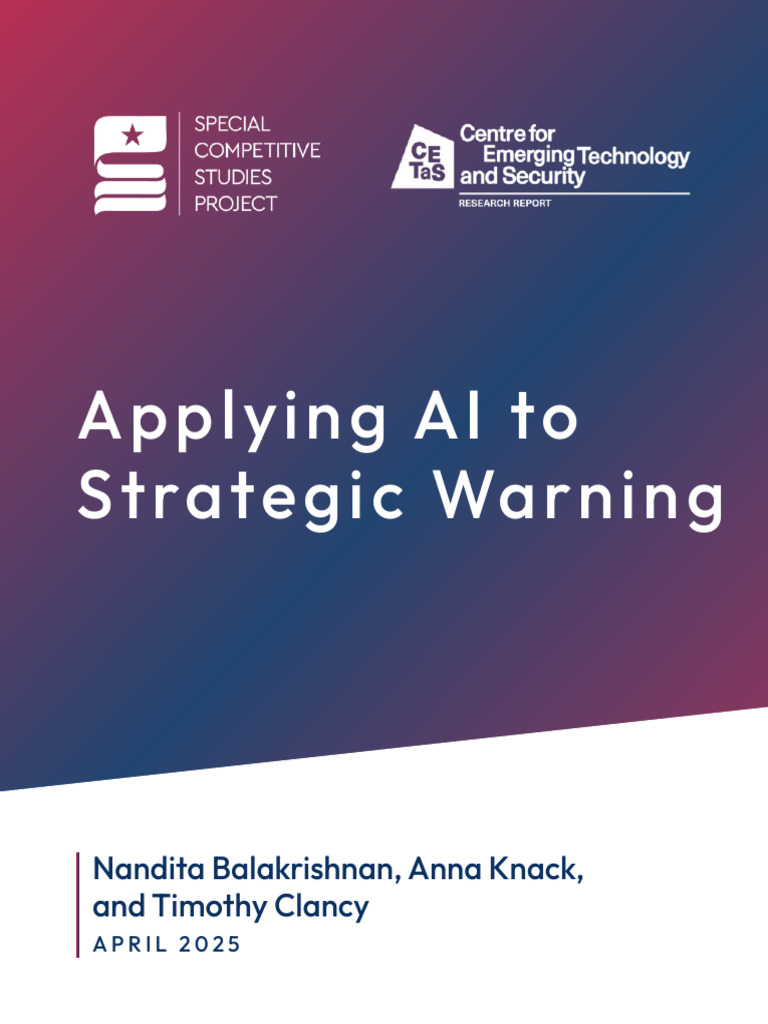 AI in Geopolitical Strategic Warning | PDF | Artificial Intelligence ...