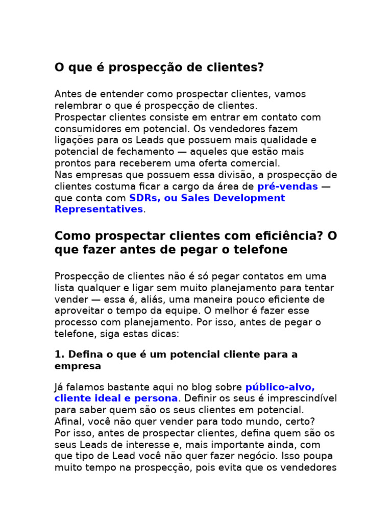 Guia Completo de Prospecção de Clientes | PDF | Marketing | Business