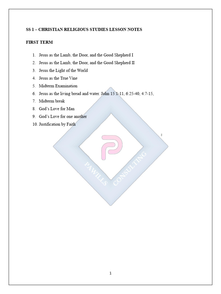 Christian Studies: Jesus as Symbols | PDF | Justification (Theology ...