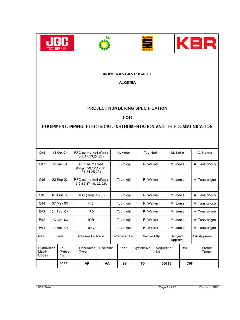 In Amenas Project Numbering Guide | PDF | Instrumentation
