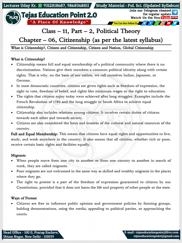 Understanding Citizenship and Rights | PDF | Citizenship | Naturalization