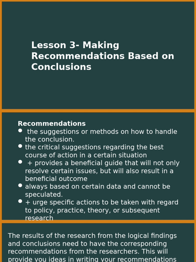 Recommendations for Research Conclusions | PDF | Abstract (Summary ...