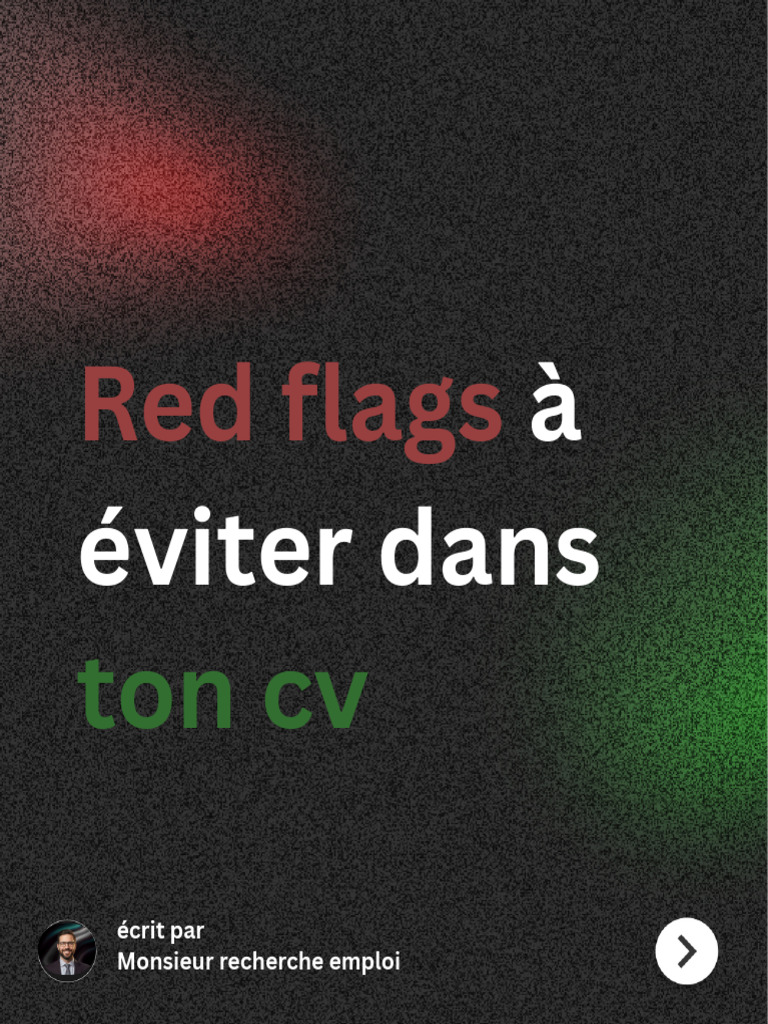 Red flags à éviter dans ton CV | PDF