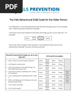 FES-I Questionnaire on Fall Concerns | PDF