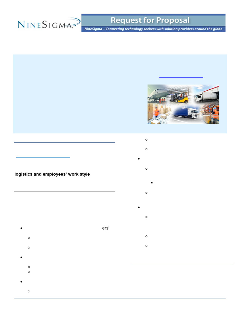 RFP 2018 3790-Future Logistics | PDF | Non Disclosure Agreement | Logistics