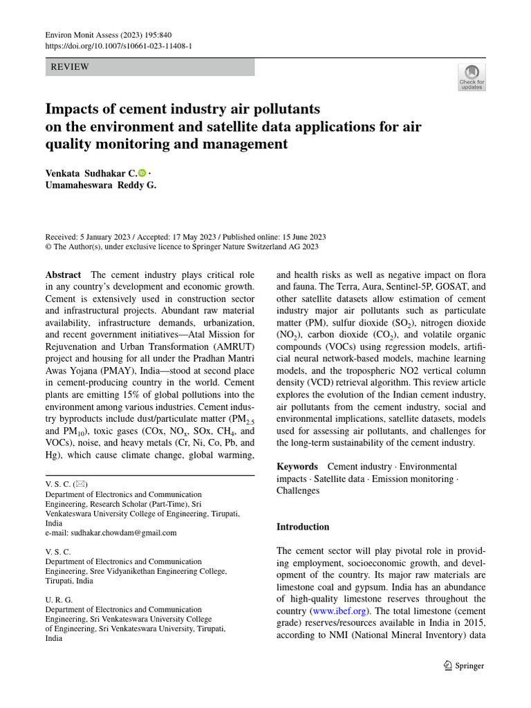 Cement Industry Air Pollution & Monitoring | PDF | Cement | Air Pollution