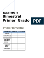 Examen 1er Bimestre 1er Grado