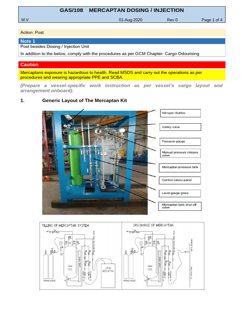 GAS-108 Mercaptan Dosing Injection | PDF | Valve | Gases