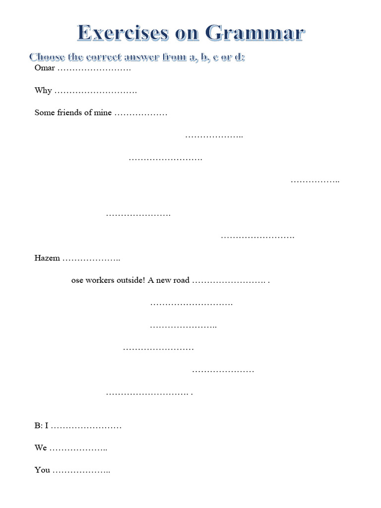 English Grammar Practice Exercises | PDF