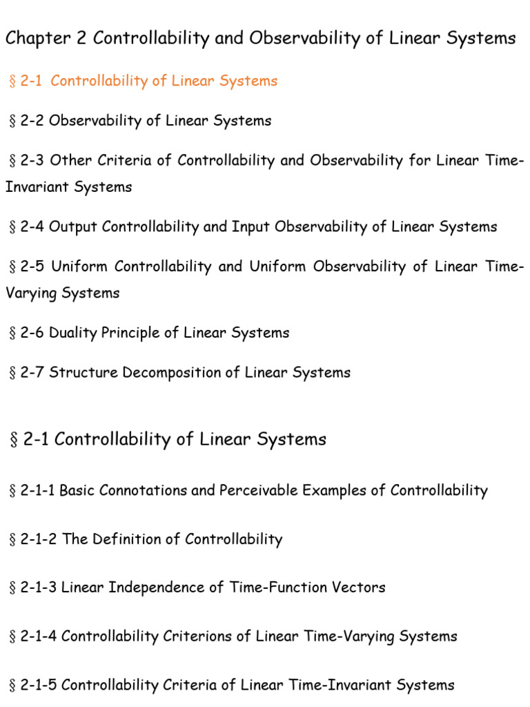 Chapter2 - Controllability and Observability of Linear Systems | PDF ...