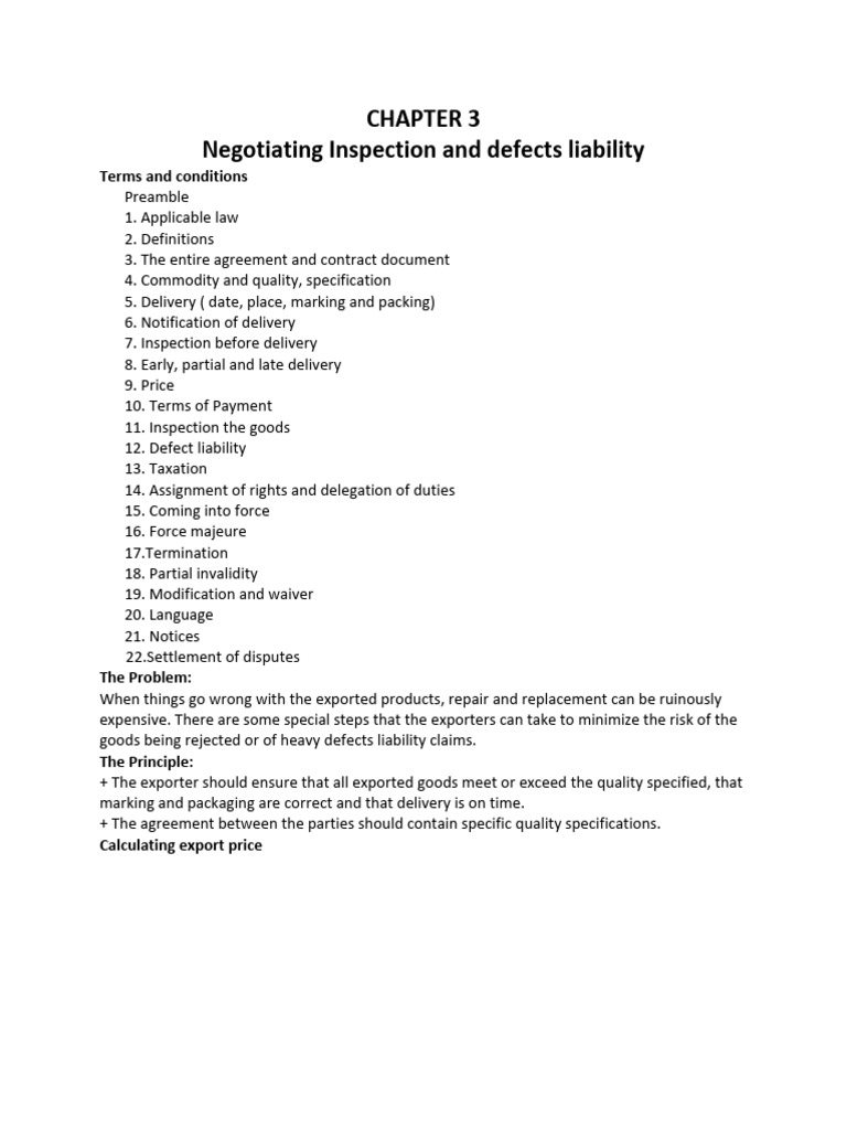 Inspection and Defect Liability Guide | PDF | Implied Warranty ...