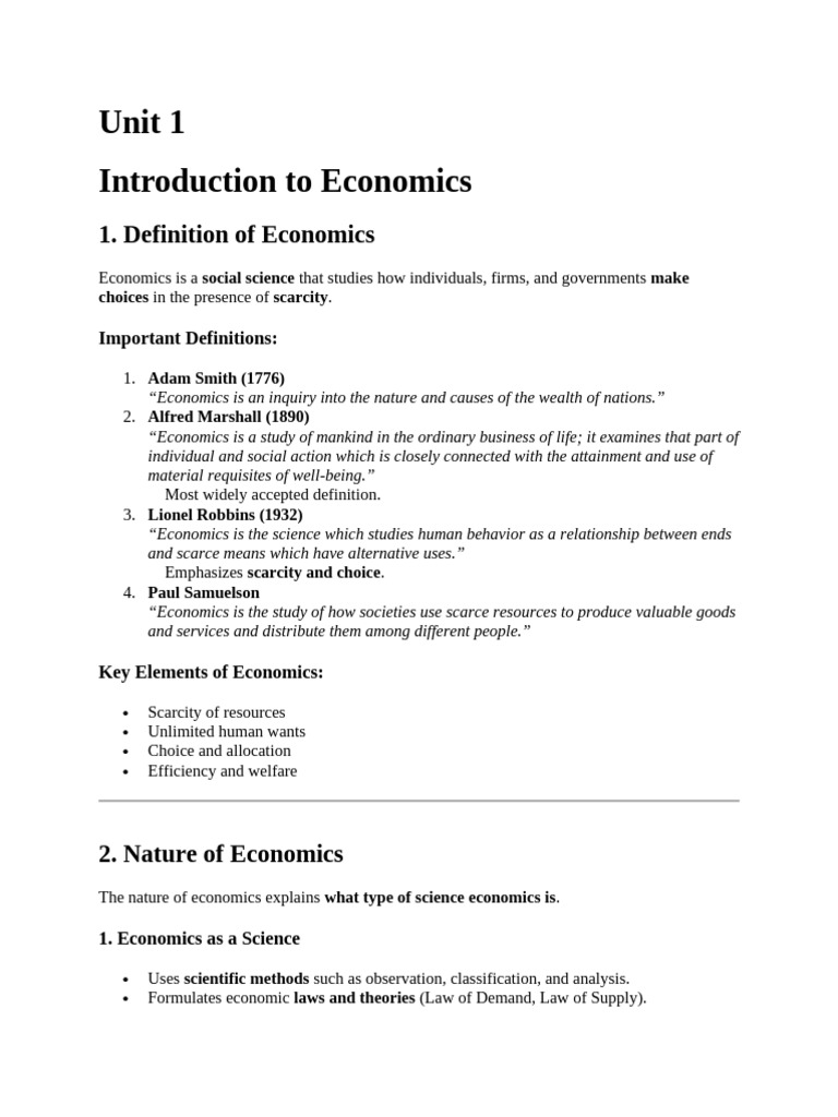 Introduction to Economics Concepts | PDF | Economics | Demand