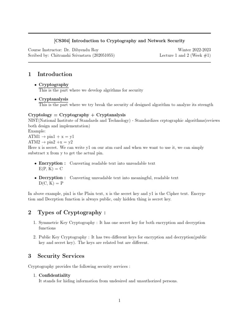 Intro to Cryptography & Security Concepts | PDF | Cryptography | Cipher