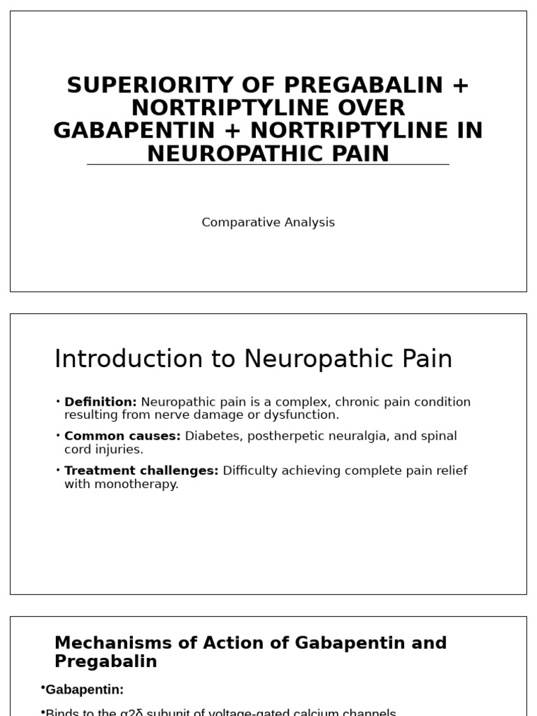 Pregabalin + Nortriptyline vs Gabapentin | PDF | Analgesic | Drugs