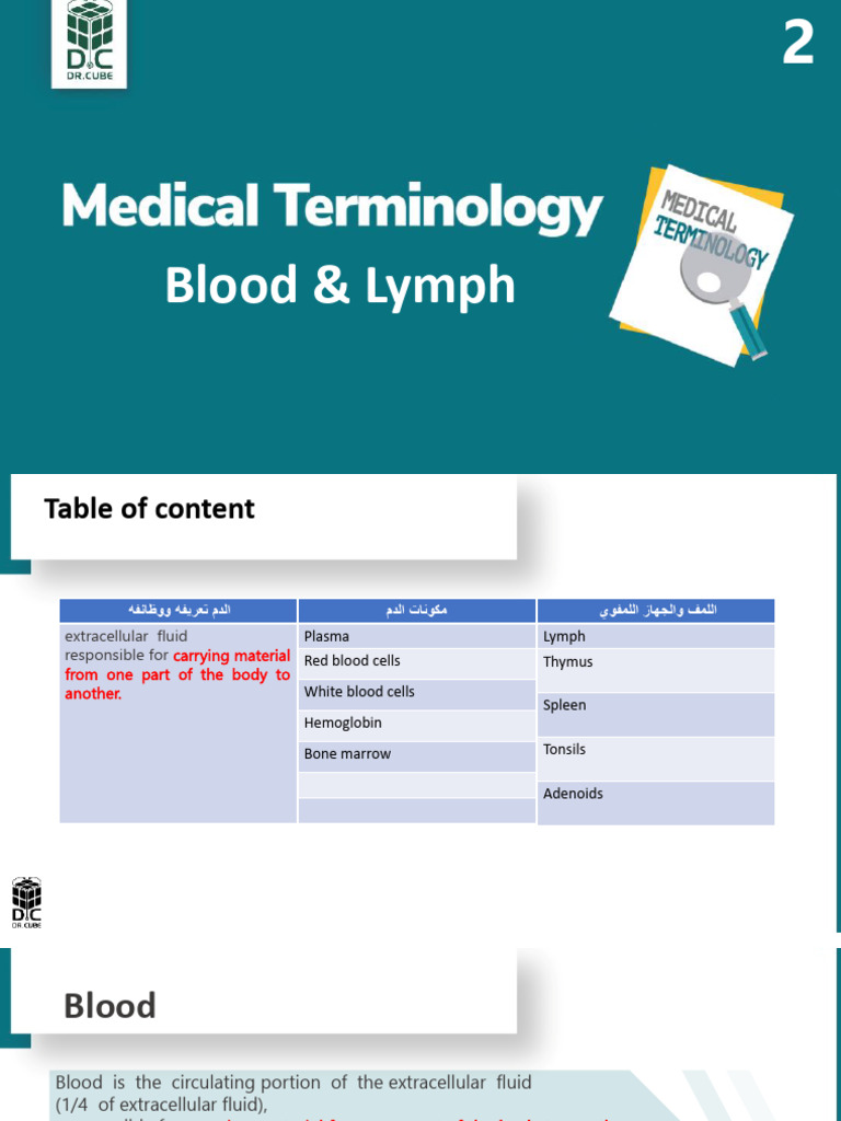 Blood and Lymphatic System Overview | PDF | White Blood Cell ...